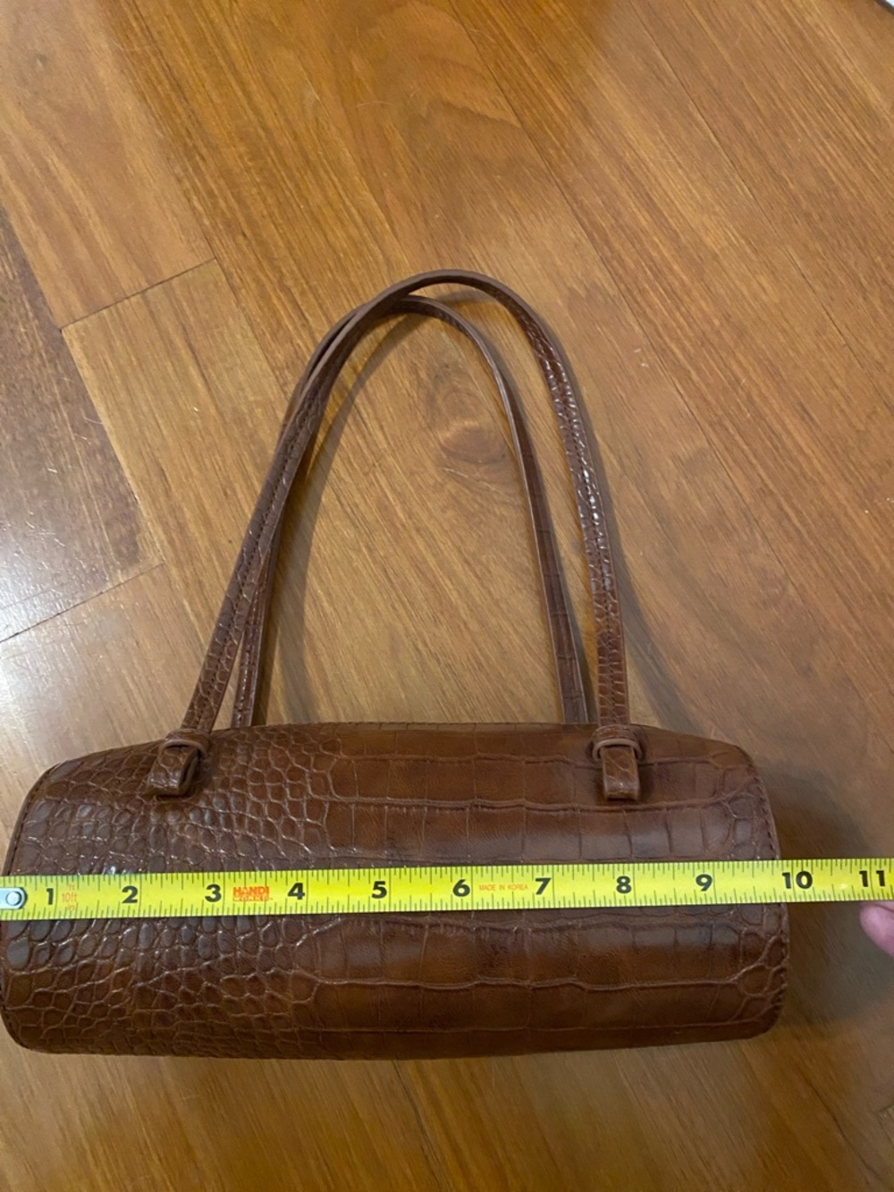 Anthropologie Croc-Embossed Mini Barrel Bag - Picture 7 of 9